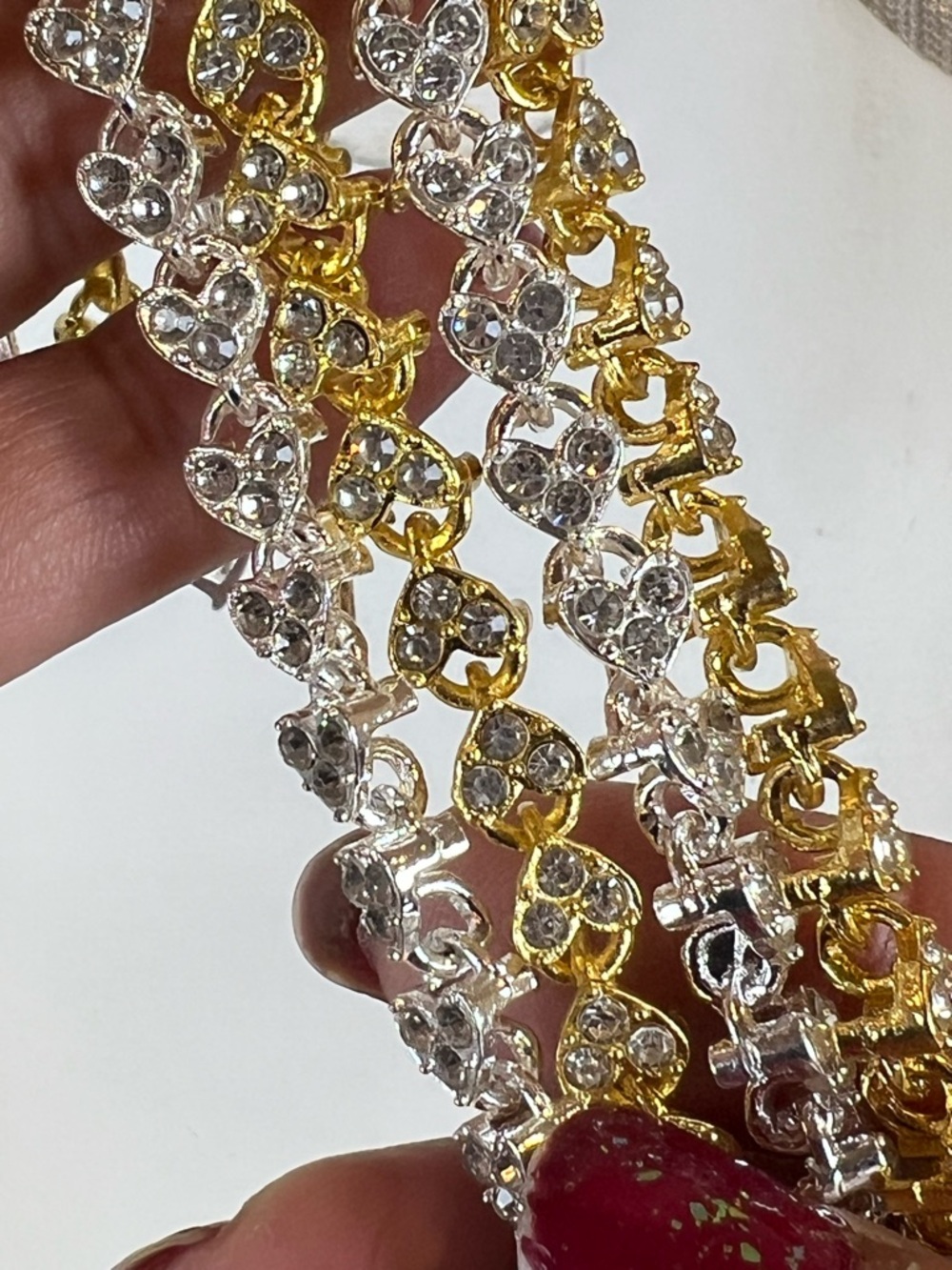 FLASH SALE 4 Tennis Gold and Silver Heart Crystal Bracelet Set - Women Jewelry